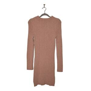 URBAN OUTFITTERS NEW $79‎ Kimchi Blue Funnel Neck Ribbed Sweater Dress Blush XS